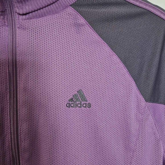 Adidas Lavender and Gray Track Jacket SZ L - Picture 2 of 8